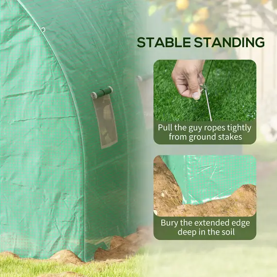 Buy Sprinkler System Polytunnel Greenhouse, 4 x 3(m), Green, 8 image