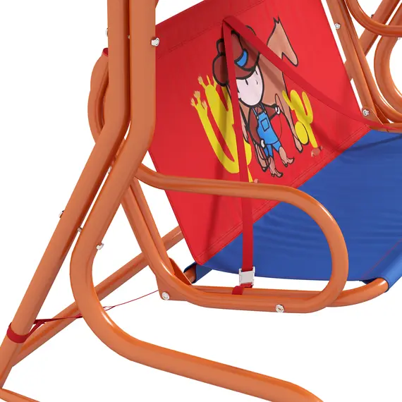 Buy Two Seater Kids Garden Swing, Cowboy Themed kids Swing Chair with Adjustable Canopy, Safety Belts for Outdoor Use, 9 image