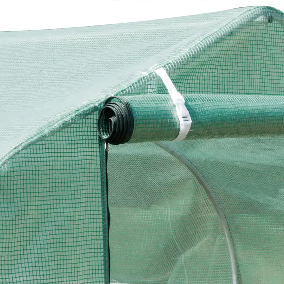 Buy Walk-in Polytunnel Greenhouse, Outdoor Garden Tunnel Greenhouse Tent with Zipped Roll-Up Door and 6 Mesh Windows, 3 x 2M, 8 image