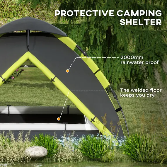 Buy Two-Man One Room Camping Tent, with Accessories - Green, 5 image