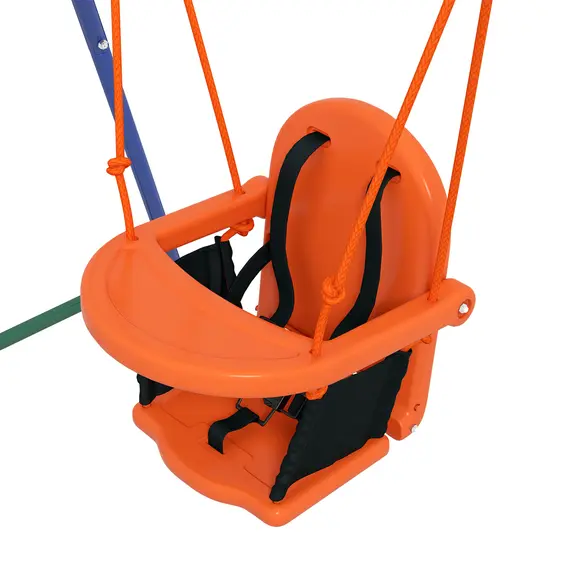 Buy Two-In-One Toddler Garden Swing, with Comfortable Seat, Safety Belt - Orange and Blue, 8 image