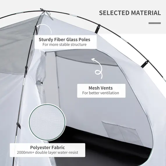 Buy Two-Man Dome Tent, with Front Vestibule - Blue/Grey, 8 image