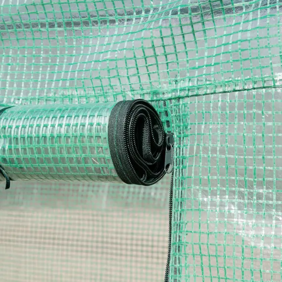 Buy Walk-in Polytunnel Greenhouse Green House with Roll-up Sidewalls, UV-resistant PE Cover, 3 x 2 x 2m, Green, 9 image