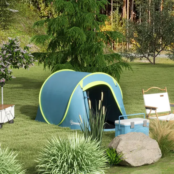 Buy Two-Man Pop-Up Dome Tent, with Accessories - Blue, 2 image
