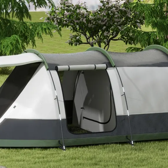 Buy Three-Man Camping Tent, with Two Rooms and Porch - Green, 9 image