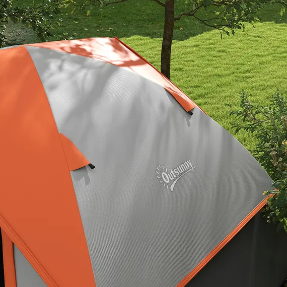 Buy Two Man Single Room Dome Tent, with Accessories - Orange/Grey, 9 image