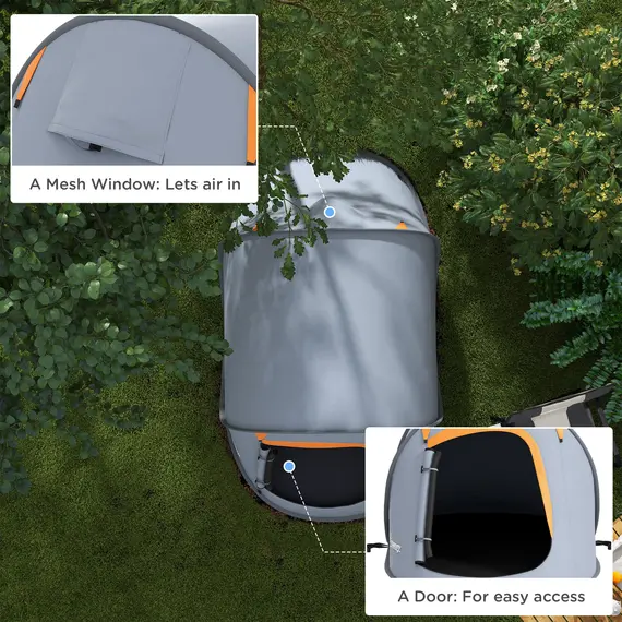 Buy Two-Man Pop-Up Dome Tent, with Accessories - Grey, 6 image