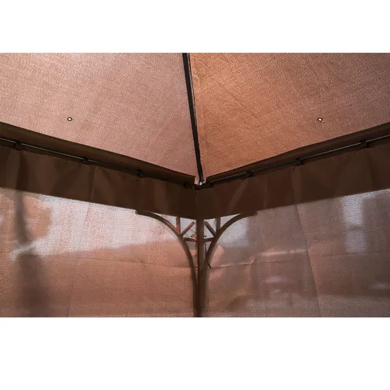 Buy Garden Gazebo, Outdoor Gazebo Canopy Shelter with Curtains and Steel Frame for Lawn, Yard and Deck, Coffee, 7 image