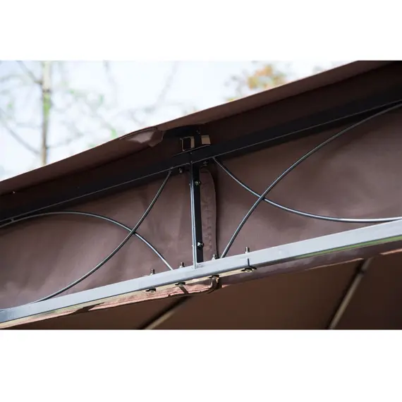 Buy Garden Gazebo, Outdoor Gazebo Canopy Shelter with Curtains and Steel Frame for Lawn, Yard and Deck, Coffee, 4 image