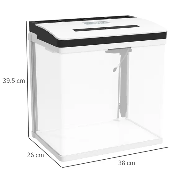 Buy 28L Glass Aquarium Fish Tank with Filter, LED Lighting, for Betta, Guppy, Mini Parrot Fish, Shrimp, 38 x 26 x 39.5cm, 3 image