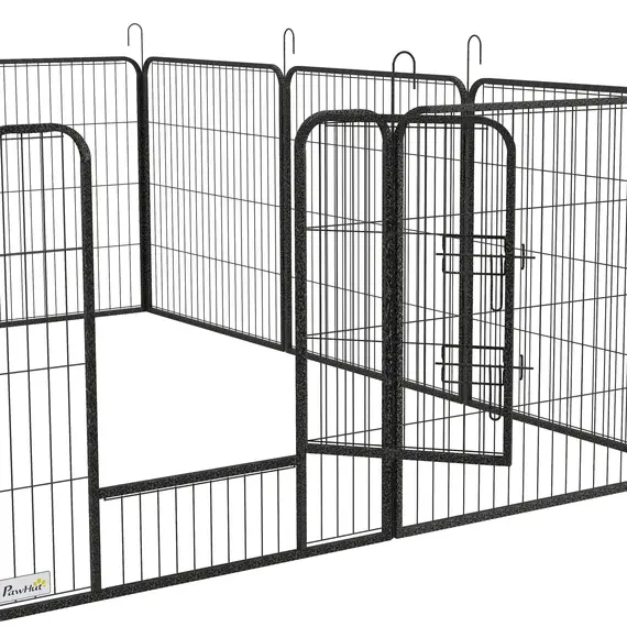 Buy 12 Panels Heavy Duty Puppy Playpen, for Small Dogs, Indoor and Outdoor Use - Silver, 9 image