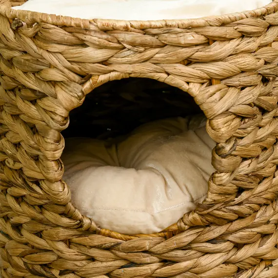 Buy 47cm Cat Barrel Tree for Indoor Cats with 2 Condos, Kitten Tower with Cushion - Light Brown, 9 image