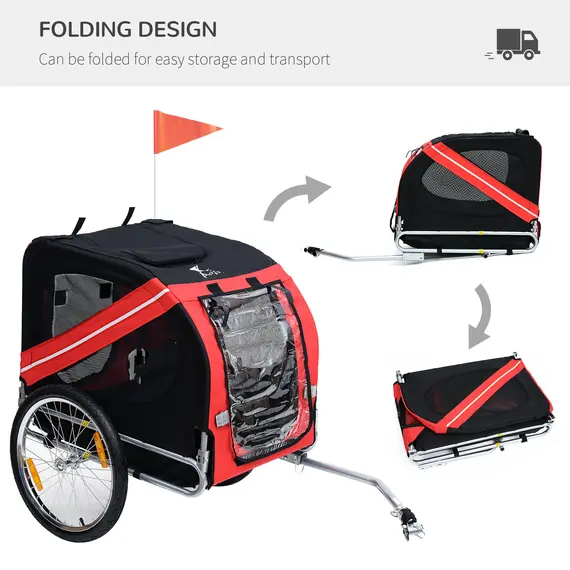 Buy Bicycle Pet Trailer in Steel Frame-Red/Black, 7 image
