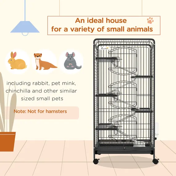 Buy 6 Levels Removable Small Animal Cage, 131cm - Black, 4 image