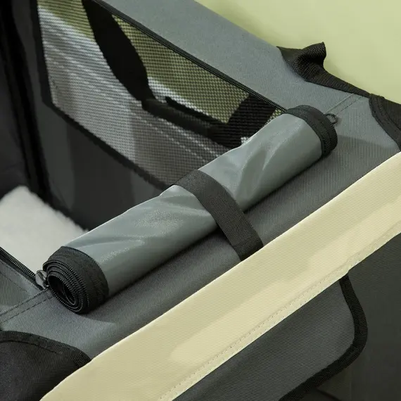 Buy 70cm Foldable Pet Carrier, with Cushion, for Small Dogs and Cats - Grey, 9 image