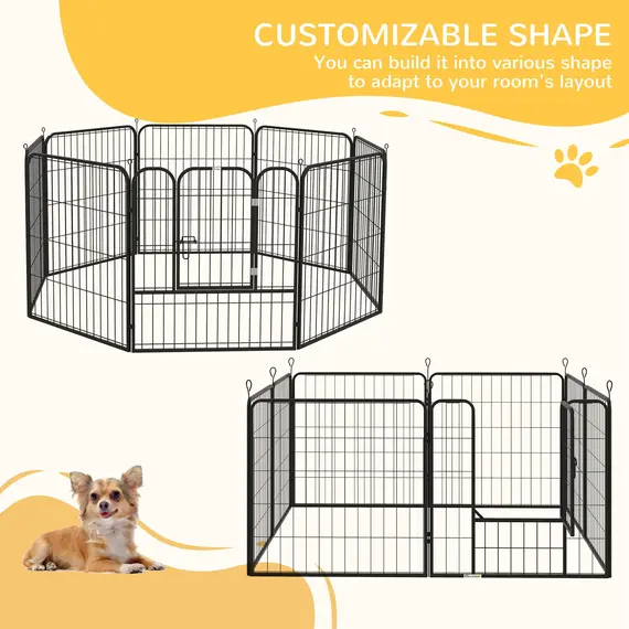Buy 8 Panels Heavy Duty Puppy Playpen, for Small and Medium Dogs, Indoor and Outdoor Use - Black, 4 image
