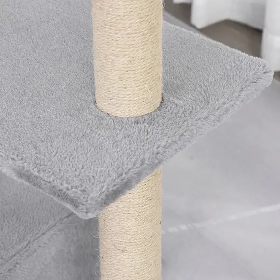 Buy 96cm Cat Tree for Indoor Cats Condo Sisal Scratching Post Cat Tower Kitten Play House Dangling Ball Activity Center Furniture Grey, 8 image
