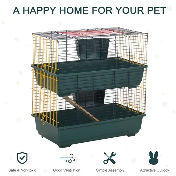 Buy 2-Story Large Small Animal Cage w/ Accessories for Chinchillas Puppy Guinea Pig, 4 image