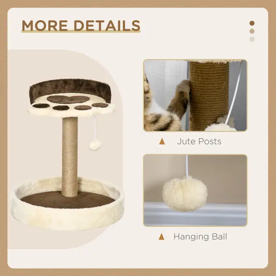 Buy 44cm Cat Tower, Cat Tree for Indoor Cats, with Sisal Cat Scratching Post, Toy Ball - Brown, 5 image