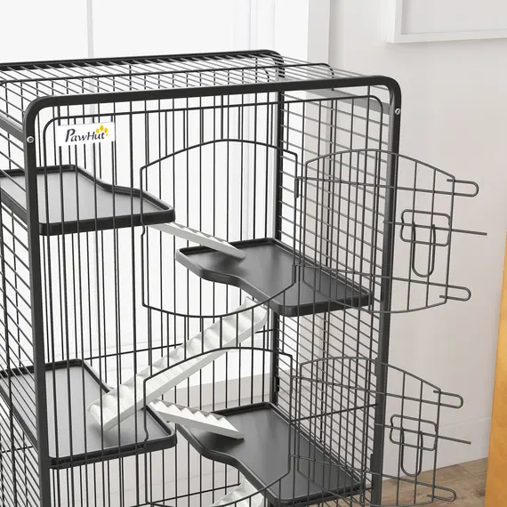 Buy 6 Levels Removable Small Animal Cage, 131cm - Black, 9 image