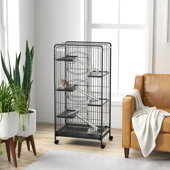 Buy 6 Levels Removable Small Animal Cage, 131cm - Black, 2 image