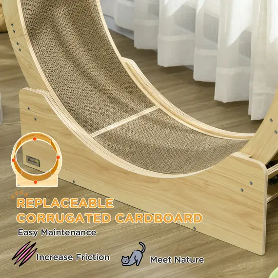 Buy Cat Wheel with Brake, Scratching Pads - Oak Tone, 7 image