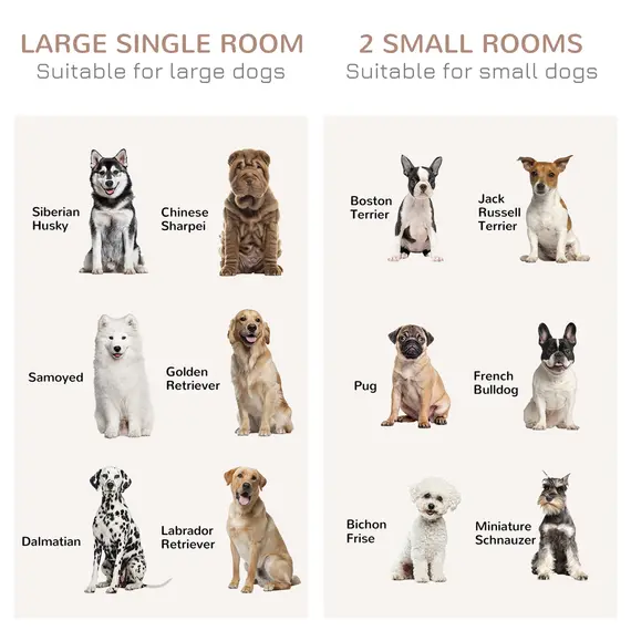Buy Dog Crate Furniture for Large Dogs, Double Dog Cage for Small Dogs, with Sliding Doors - Oak Tone, 8 image