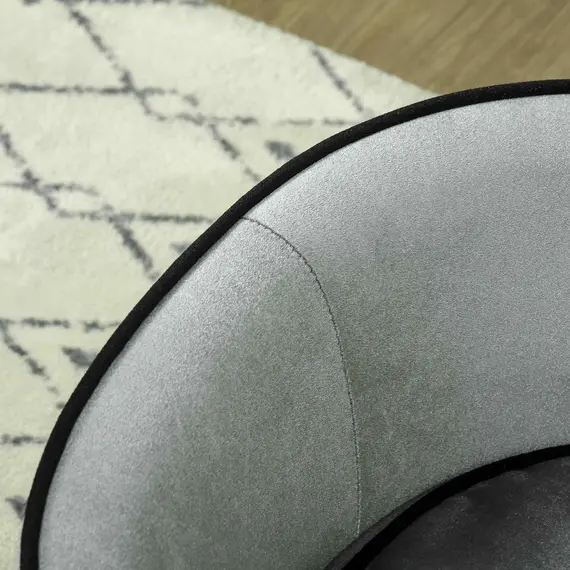 Buy Dog Sofa Pet Chair, Kitten Bed Couch w/ Wooden Frame, Removable Cushion - Silver-Tone and Grey, 8 image