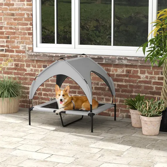 Buy Cooling Raised Pet Bed w/ Washable Breathable Mesh, for Medium, Large Dogs, 91 x 76 x 89cm - Light Grey, 2 image