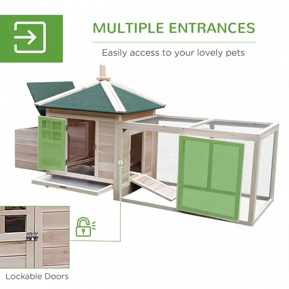 Buy Chicken Coop Small Animal Pet Cage w/ Nesting Box Outdoor Run Backyard Wooden, 5 image
