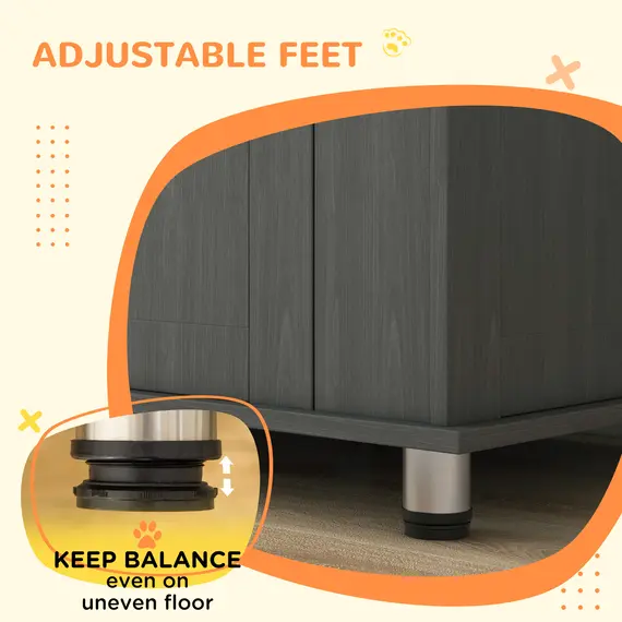 Buy Dog Crate Table for Medium and Large Dogs with Magnetic Door for Indoor Use, 95 x 55 x 75 cm, Grey, 7 image