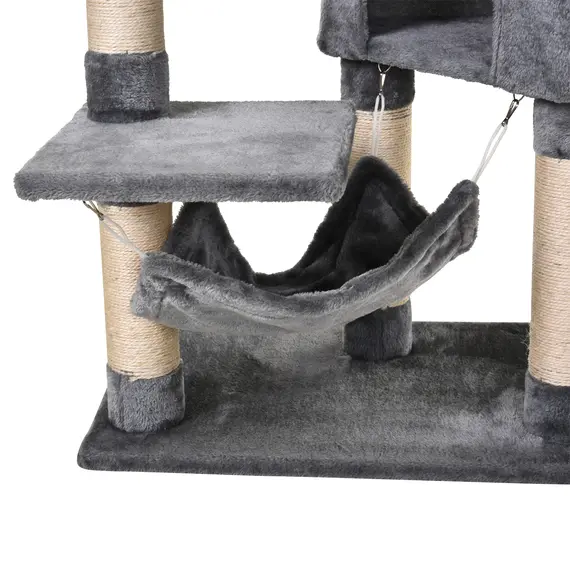 Buy Cat Tree for Indoor Cats Condo Tower Multi-level Height 150CM  Kittens Activity Stand House with Toys & Various Scratching Posts, 9 image