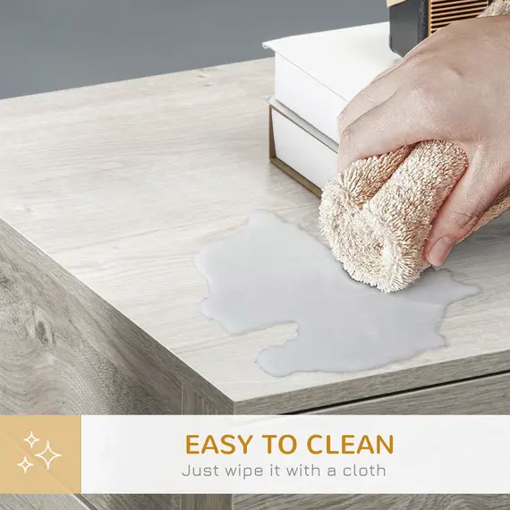 Buy Dog Cage End Table with Two Doors, Drawer, for Medium Dogs - Grey, 7 image