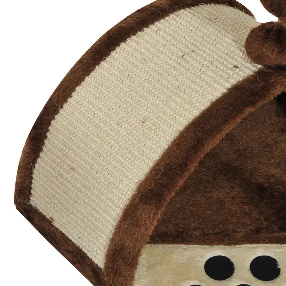 Buy Cat Tree Scratching Scratcher Post Kitten Activity Centre Climber Hanging Ball Brown, 9 image