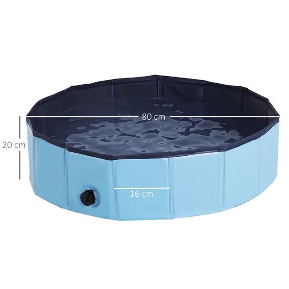Buy Foldable Dog Paddling Pool Pet Cat Swimming Pool Indoor/Outdoor Collapsible Summer Bathing Tub Shower Tub Puppy Washer (Î¦80 Ã— 20H cm, Blue), 3 image