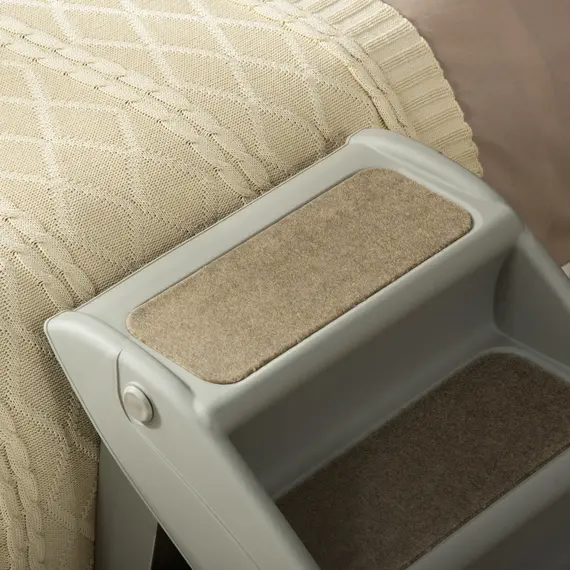 Buy Foldable Four-Step Pet Stairs, for Cats, Small Miniature Dogs, with Non-Slip Mats 62 x 38 x 49.5cm - Grey, 9 image