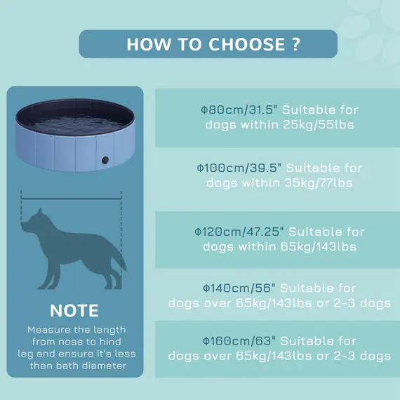 Buy Foldable Dog Paddling Pool Pet Cat Swimming Pool Indoor/Outdoor Collapsible Summer Bathing Tub Shower Tub Puppy Washer (Î¦100 x 30H cm, Blue), 8 image