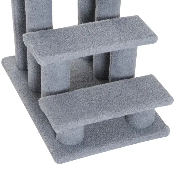 Buy Dog Steps for Bed 4 Step Pet Stairs for Sofa Dog Cat Climb Ladder 63x43x60 cm Grey, 7 image