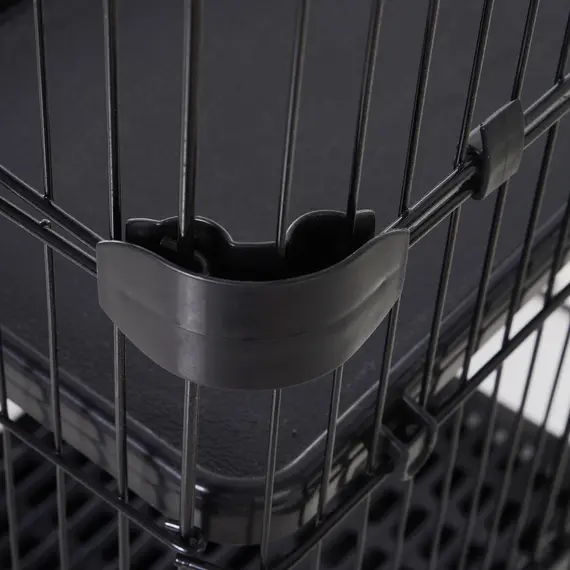 Buy Four-Tier Small Animal Cage, for Bunnies, Ferrets, Chinchillas w/ Wheels, Tray - Black, 8 image