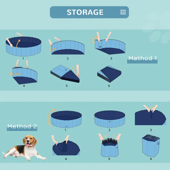 Buy Foldable Dog Paddling Pool Pet Cat Swimming Pool Indoor/Outdoor Collapsible Bathing Tub Shower Tub Puppy Î¦100 Ã— 30H cm M Sized, 8 image