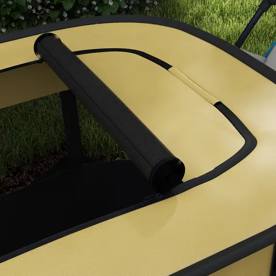 Buy Foldable Dog Pen with Storage Bag for Indoor/Outdoor Use, Portable Pet playpen, with Ground Stakes - Yellow, 8 image