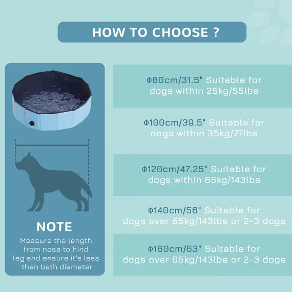 Buy Foldable Dog Paddling Pool Pet Cat Swimming Pool Indoor/Outdoor Collapsible Summer Bathing Tub Shower Tub Puppy Washer (Î¦80 Ã— 20H cm, Blue), 8 image