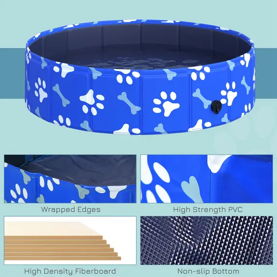 Buy Foldable Dog Paddling Pool Pet Cat Swimming Pool Indoor/Outdoor Collapsible Bathing Tub Shower Tub Puppy Î¦80 Ã— 20H cm S Sized, 4 image