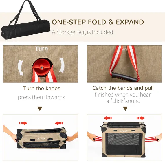 Buy Foldable Pet Carrier, with Cushion, for Small Dogs and Cats, 5 image