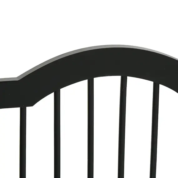 Buy Freestanding Pet Gate Wooden Dog Gate with Support Feet Foldable Pet Fence Safety Barrier for the House Doorway Stairs Black, 9 image