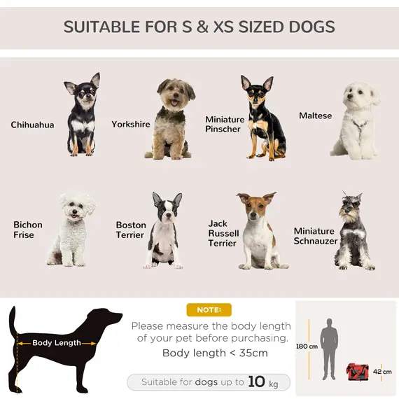 Buy Foldable Pet Carrier for Small and Miniature Dogs, Portable Cat Carrier Soft Side Pet Travel Crate with Removable Mat, Storage Bags, Breathable Mesh Window 60 x 42 x 42cm - Red, 5 image