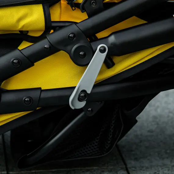 Buy Foldable Pet Stroller Jogger, with Three Wheels, Canopy, for Medium and Small Dogs, Yellow, 9 image