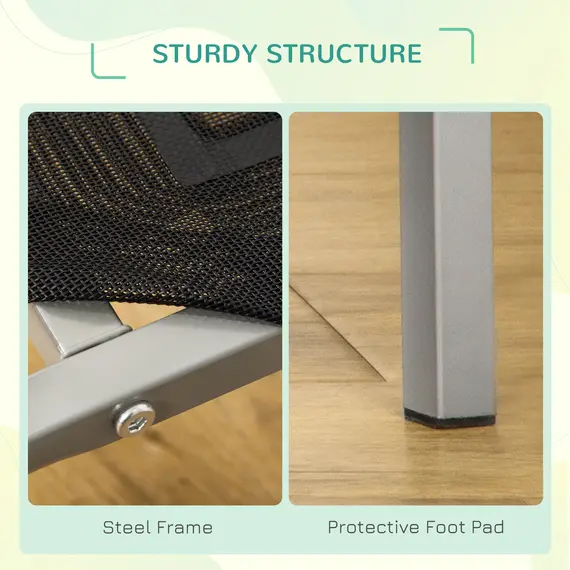 Buy Elevated Pet Bed Cooling Raised Cot Style Bed for Large Medium Sized Dogs with Non-slip Pads Steel Frame Breathable Mesh Fabric, 110 x 75 x 20 cm - Black, 5 image