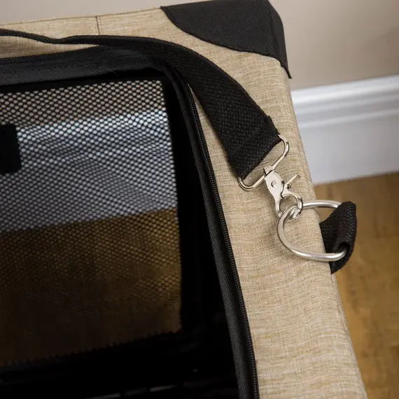 Buy Foldable Pet Carrier, with Cushion, for Small Dogs and Cats, 9 image