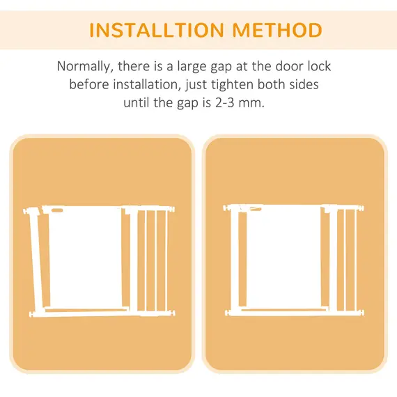Buy Pet Safety Gate, for Doorways, Staircases, Hallways, with Extensions Kit, 75-103cm - White, 8 image